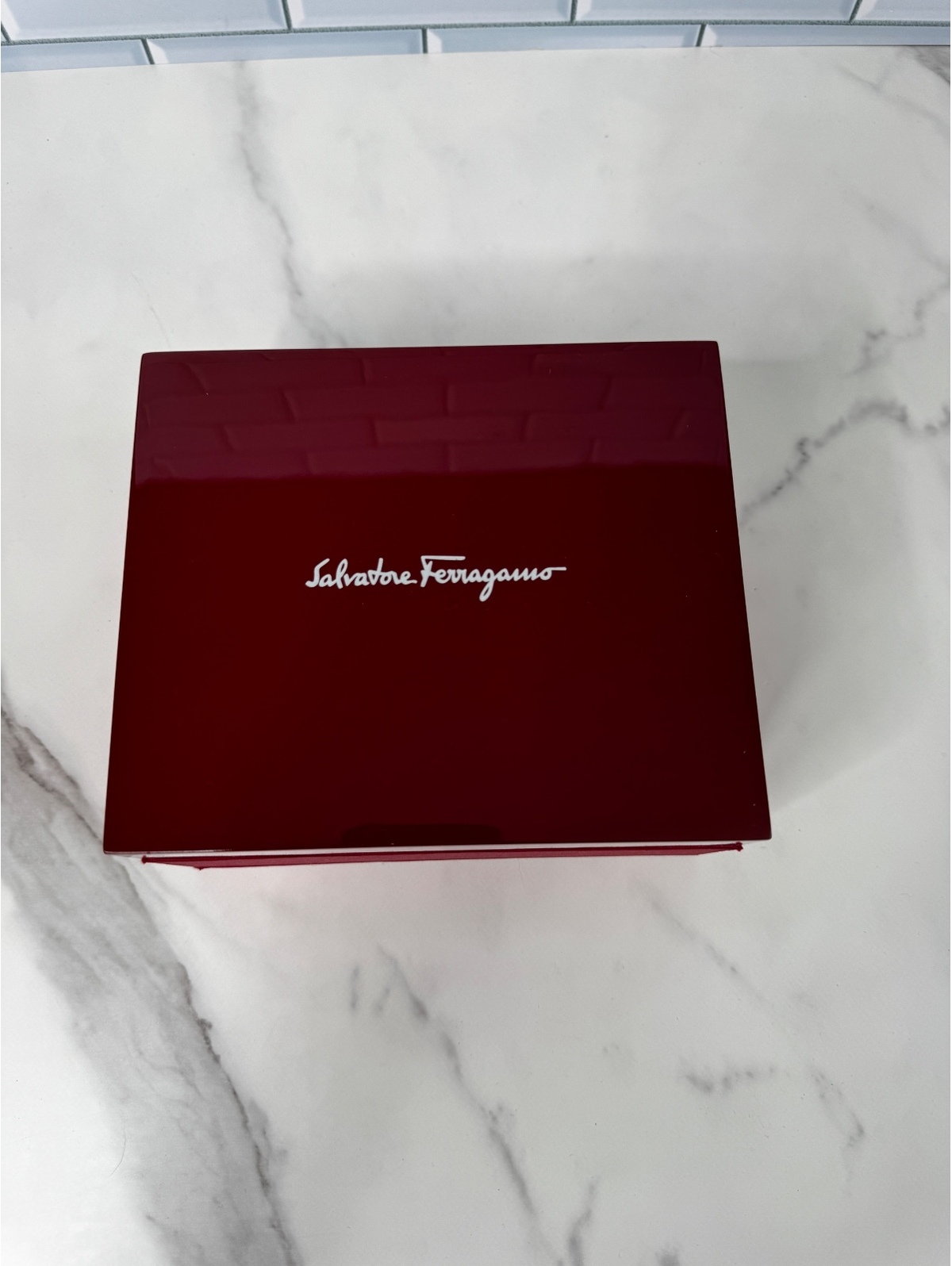 Salvatore Ferragamo Burgandy Watch Box Only Salvatore Ferragamo Burgandy Watch Box Only